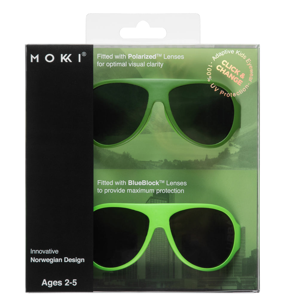 Mokki click & change solbrille barn, grønn - Snetind